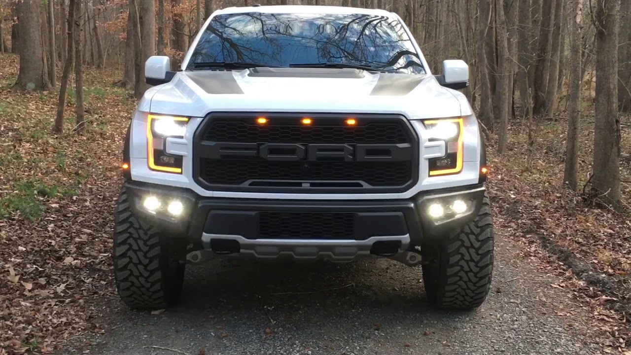 2017 Ford Raptor - Rigid Fog Light Pods - Strobe Lights - YouTube