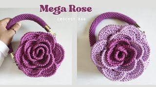 Crochet flower round bag | Merenda tas bunga bulat ( subtitle )