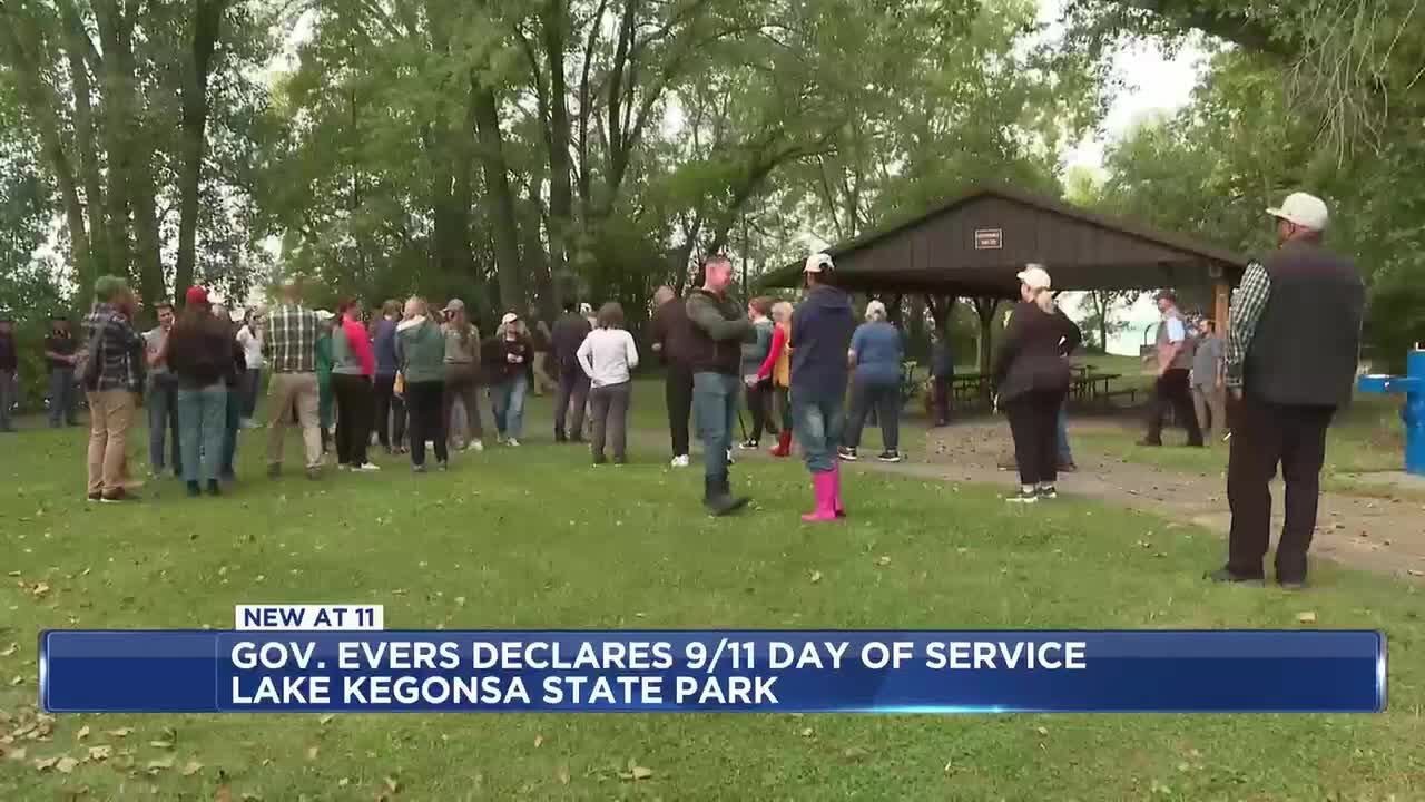 Gov. Evers hosts 9/11 day of service at Lake Kegonsa State Park