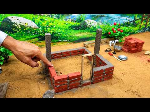 Building Mini Cow House with Bricks & Wood | Diy Miniature Building #bricks