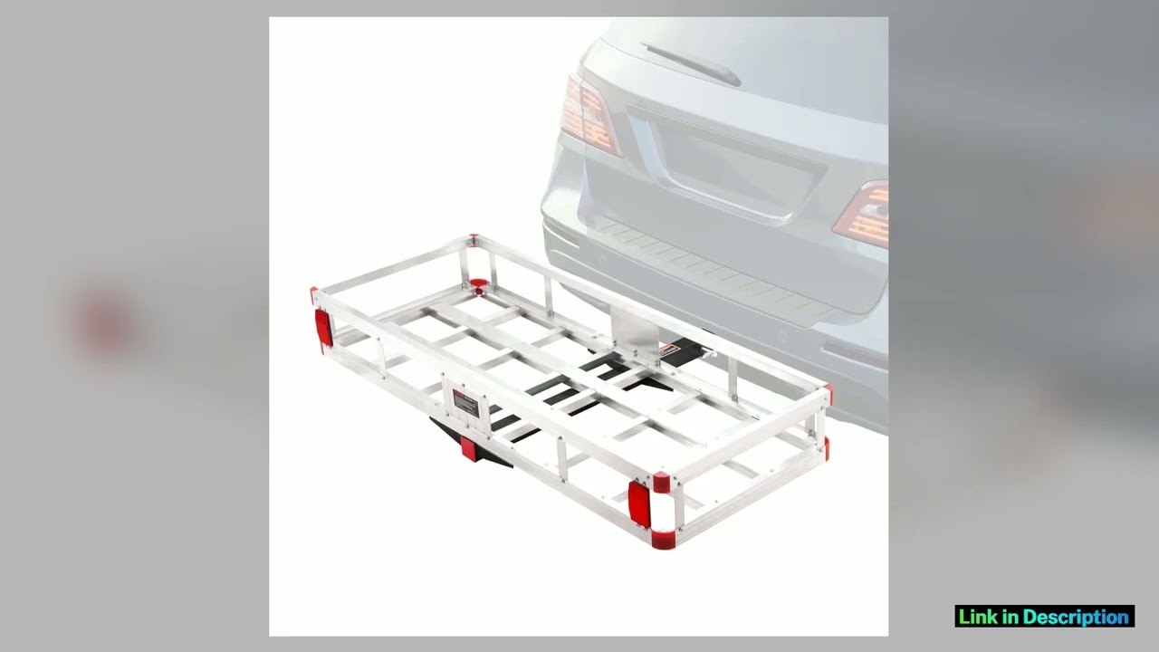 SucceBuy Hitch Cargo Carrier 500 lbs Trailer Hitch Mounted Cargo Basket Rustproof Aluminum Luggage