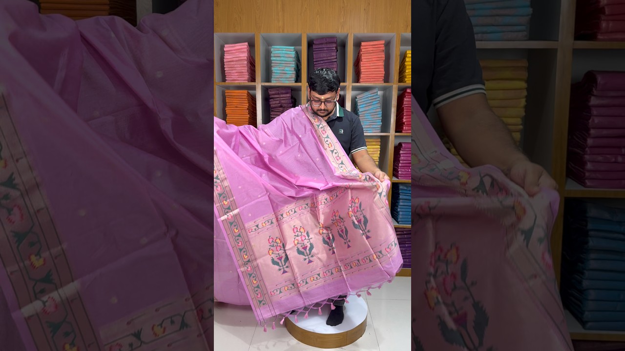 Soft Tussar Silk Pastel Paithani Saree