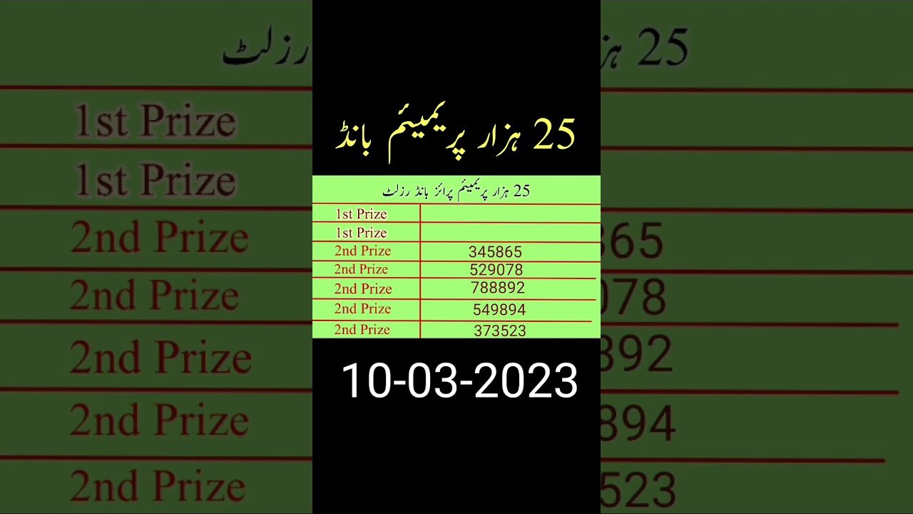 25000 premium prize bond result today 10-03-23 || Premium prize bond result 25000 || shorts
