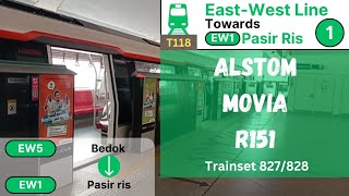 SMRT I Alstom Movia R151 set 827/828 - Bedok to Pasir Ris
