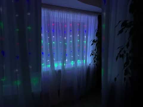 Гирлянда штора водопад LED Star Curtain Garlang 240 3х1.5м Multicolor, видео 1