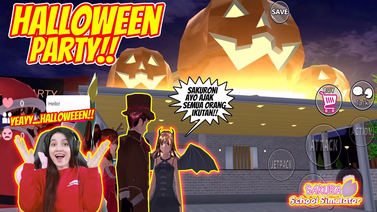 HALLOWEEN PARTY DI RUMAH SAKURANI!! SAKURA SCHOOL SIMULATOR INDONESIA - PART 257