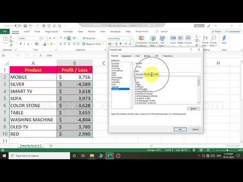 How to set colors for numbers in excel