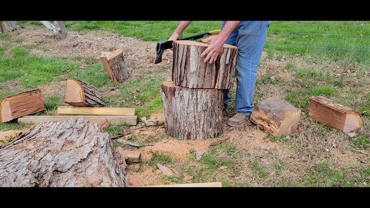 @TennesseeFarm Splitting Rounds For Future Firewood - Woodburning ...