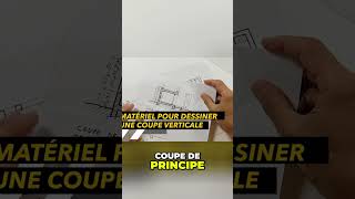 Dessin Architecture : Esquisse à Coupe Verticale et Façades #shorts