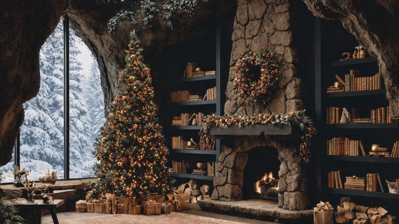 Спокойное Утро в Тёплом Укрытии | Радостная и Спокойная Рождественская Музыка 🎄