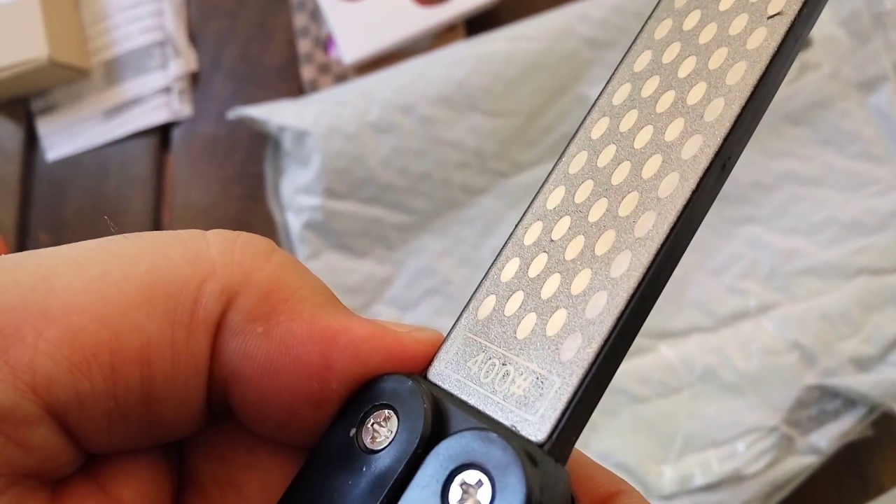 Double Sided Folded Pocket Diamond Sharpener  -  BLACK by Gearbest