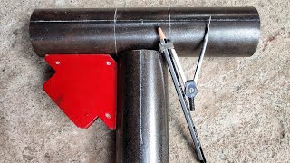 Notching Techniques Of Round Pipe / Round Tube Degree Cutting / Metal Pipe Stick Welding