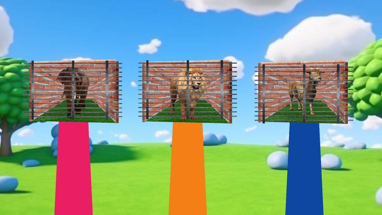 Fountain Crossing Video Full Tutorial Colour ko badla elephant Lion Goat cartoon video