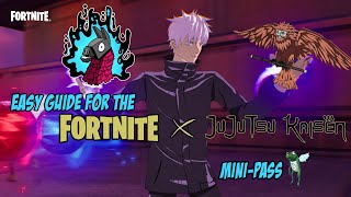 SUPER EASY guide for Fortnite x JUJUTSU KAISEN Mini-Pass - Showcasing ALL rewards (No Commentary!)