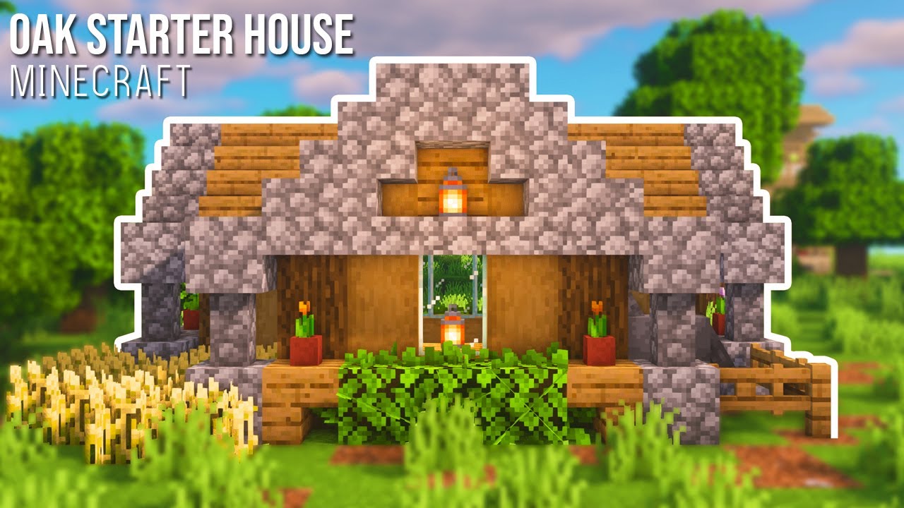 Minecraft : How to Build a Oak Starter House - YouTube
