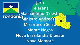 DDD de Rondonia e as suas cidades