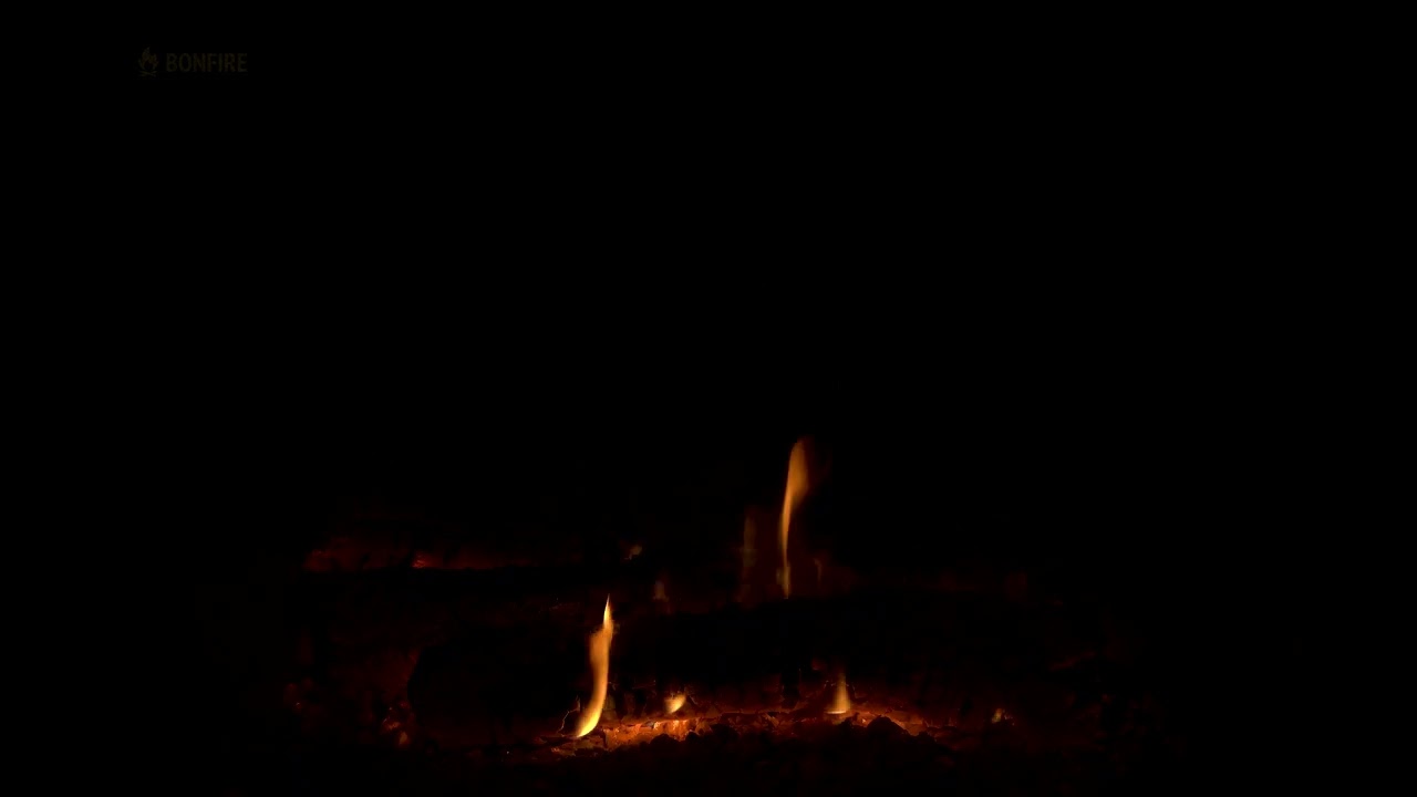 Night Fireplace with Crackling Fire Sounds 🔥Cozy Fireplace 4K. Dark Fireplace Noises Black Screen