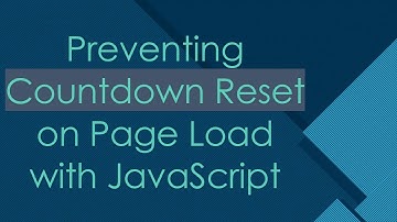 Preventing Countdown Reset on Page Load with JavaScript