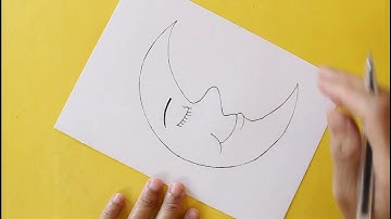 how to draw a simple crescent moon
