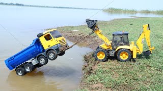 Tata Truck And Tata Hyva Accident Pulling Out Jcb 3Dx Xpert ? Mahindra Tractor | Tata Dumper | Cstoy