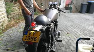 Yamaha xs 750 kick start sound