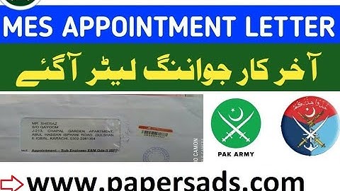 Mes joining letter received 2022|mes final select canidate appointment letters send ho gya han #mes