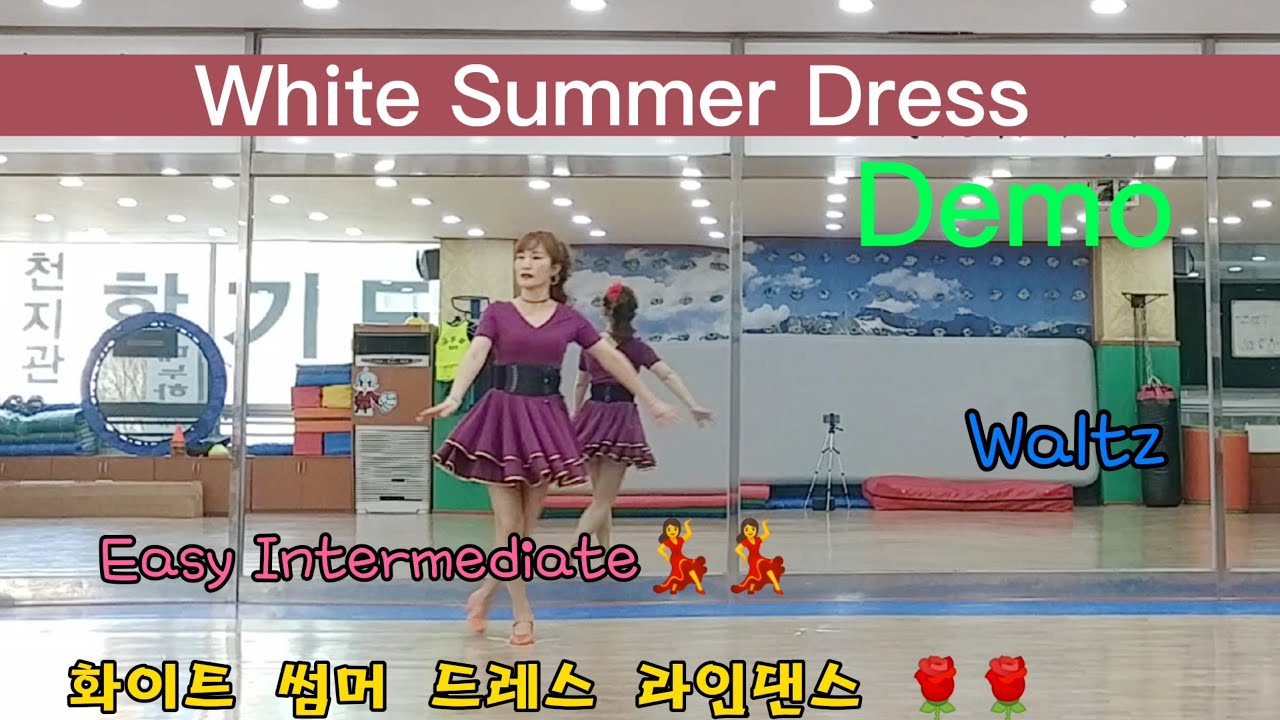 White Summer Dress linedance-Waltz( Easy Intermediate)-Demo    ()