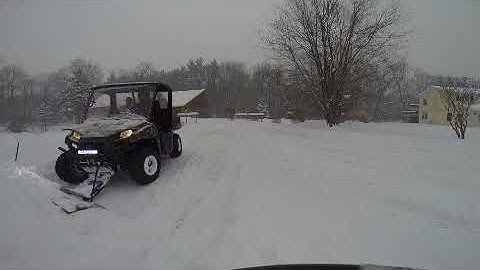 2012 Polaris Ranger 500 Pushing Deep Snow.