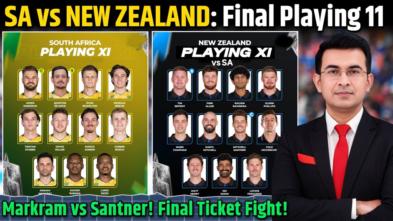 T20 WC 2026: South Africa vs New Zealand Semifinal! Final Playing XI & Match Prediction