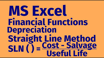 MS Excel for Beginners | Financial Function | Straight Line Depreciation | SLN( )