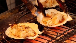 SEAFOOD Scallops | Japanese Street Food | OSAKA Japan