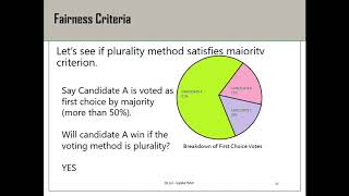 Part IIa   Plurality Method Satisfies Majority Criterion but not Condorcet Criterion