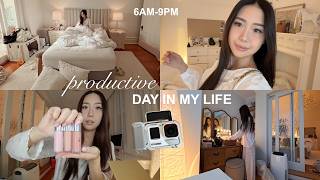 7AM-9PM productive day in my life | room + beauty room cleanup, new hair, makeup haul, what I eat