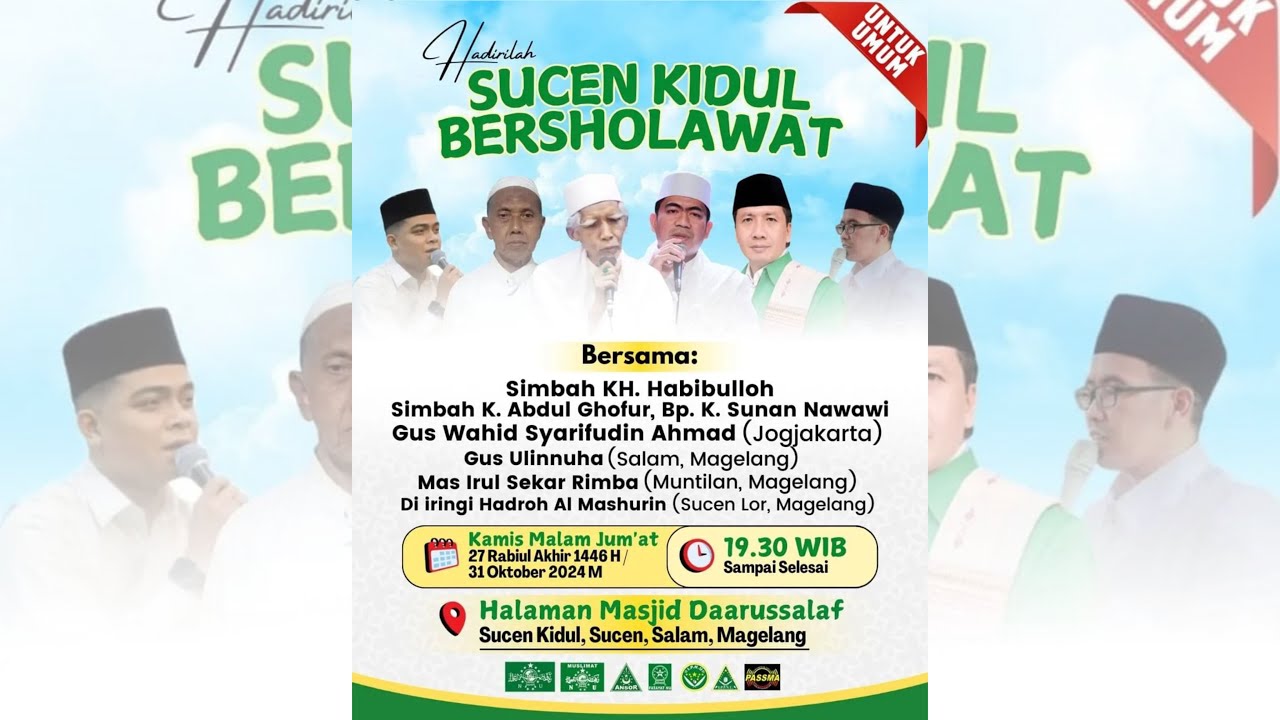 🔴SUCEN KIDUL BERSHOLAWAT BERSAMA GUS WAHID SYARIFUDIN AHMAD - HADROH AL MASHURIN🔴31-10-2024