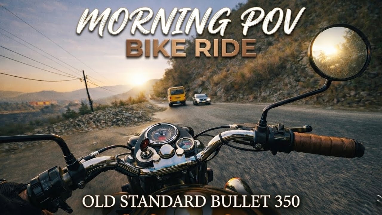 Morning POV Bike Ride | Old Standard Bullet 350 | Raw Sound like a Chopper #royalenfield #bullet350.