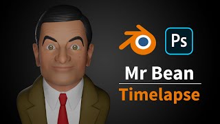 Mr Bean Rowan Atkinson - 3D Sculpting - Blender 2.9 Timelapse Part 1