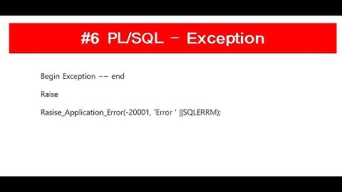 #6 Oracle PL/SQL - Exception | 예외처리 - Exception , Raise
