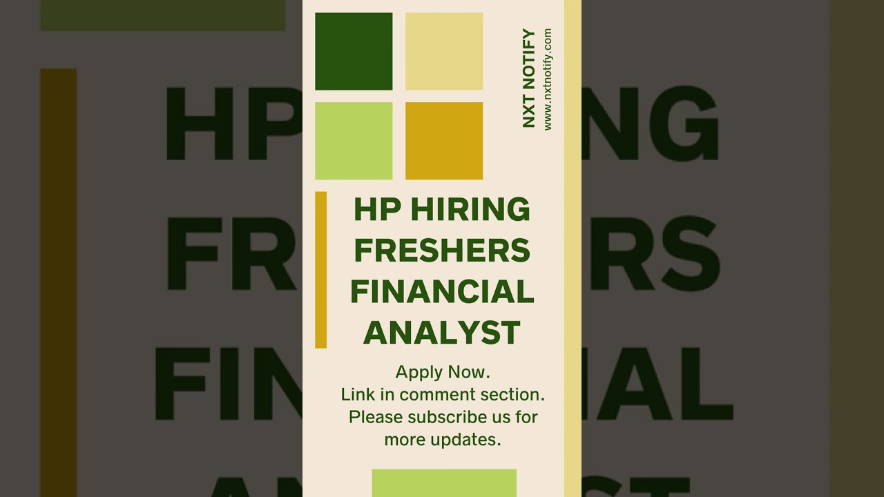 Hp Hiring Freshers | Financial Analyst | work from home jobs 2023