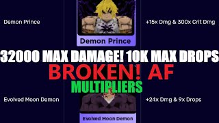 32k Max DAMAGE... 10K Max DROPS.. DEMONIC AVATARS ARE BROKEN! | Anime Fighters Simulator | Roblox