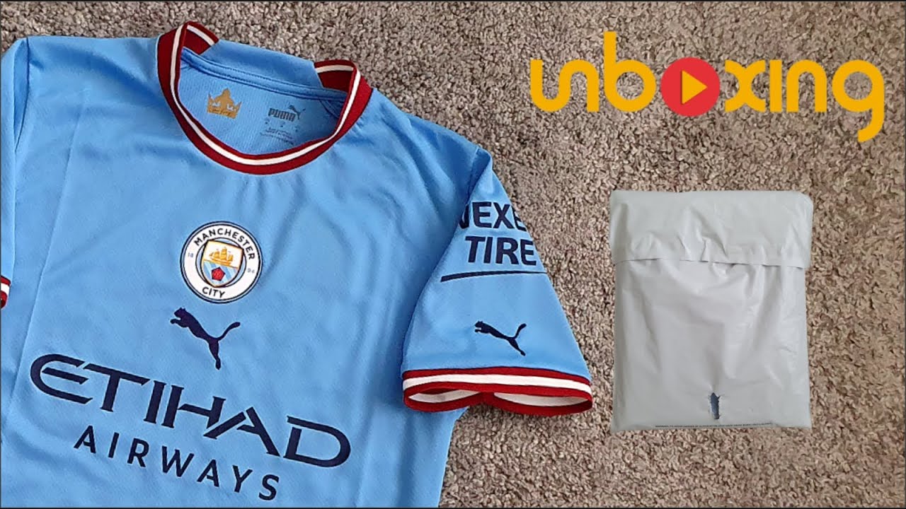 2022-23 Manchester City home shirt Unboxing & Review - YouTube