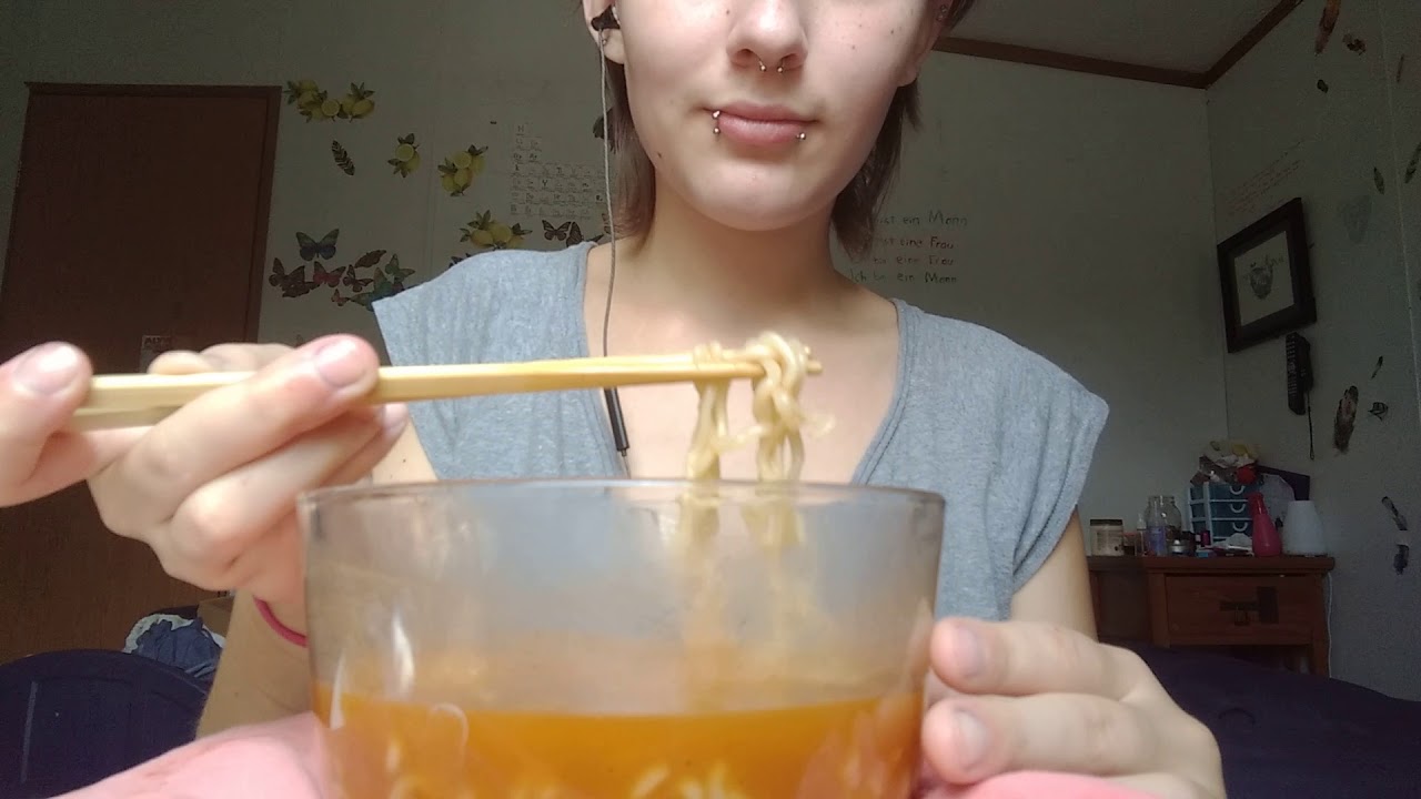 ASMR // Udon Noodles & Grilled Cheese // Eating Sounds