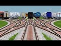 INDIAN BACKWARD TRAINS CROSSING AT FORKED BRANCHED RAILROAD TRACKS || TRAIN VIDEO GAMEPLAY (2)
