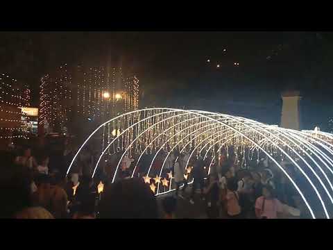 FIREWORKS DISPLAY DURING THE LIGHTING OF CHRISTMAS LIGHTS IN THE PLAZA