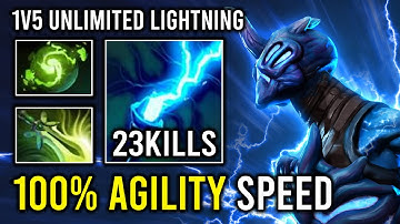 100% MAX AGILITY SPEED 1v5 Unkillable Max Static Link with Double Eye Storm Refresher Razor Dota 2