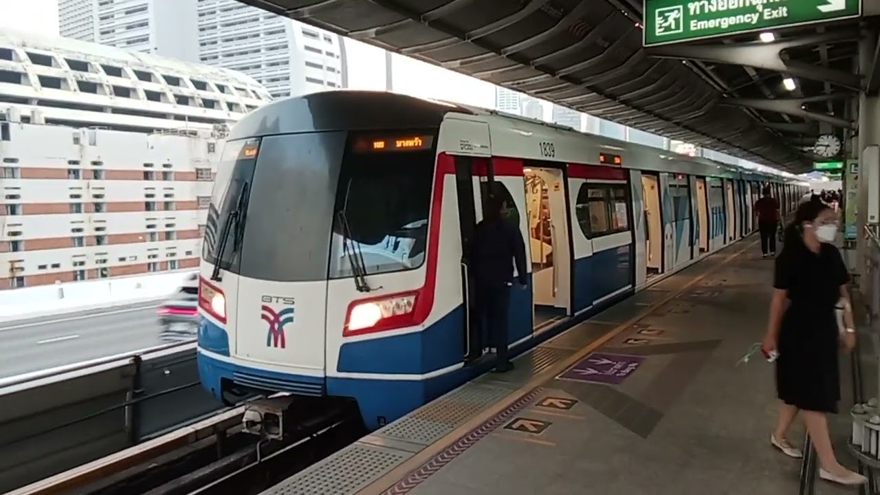 รวมขบวนรถไฟฟ้า BTS สายสีลม 12 ขบวน เข้าออกในชานชาลาที่ 3 สถานีสะพานตากสิน EP.201