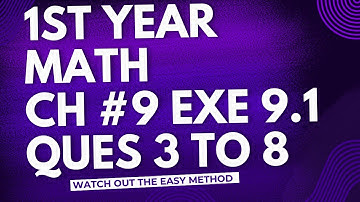 11th Class Math || Ch 9 Fundamental of Trigonometry || Exercise 9.1 Questions 3-8