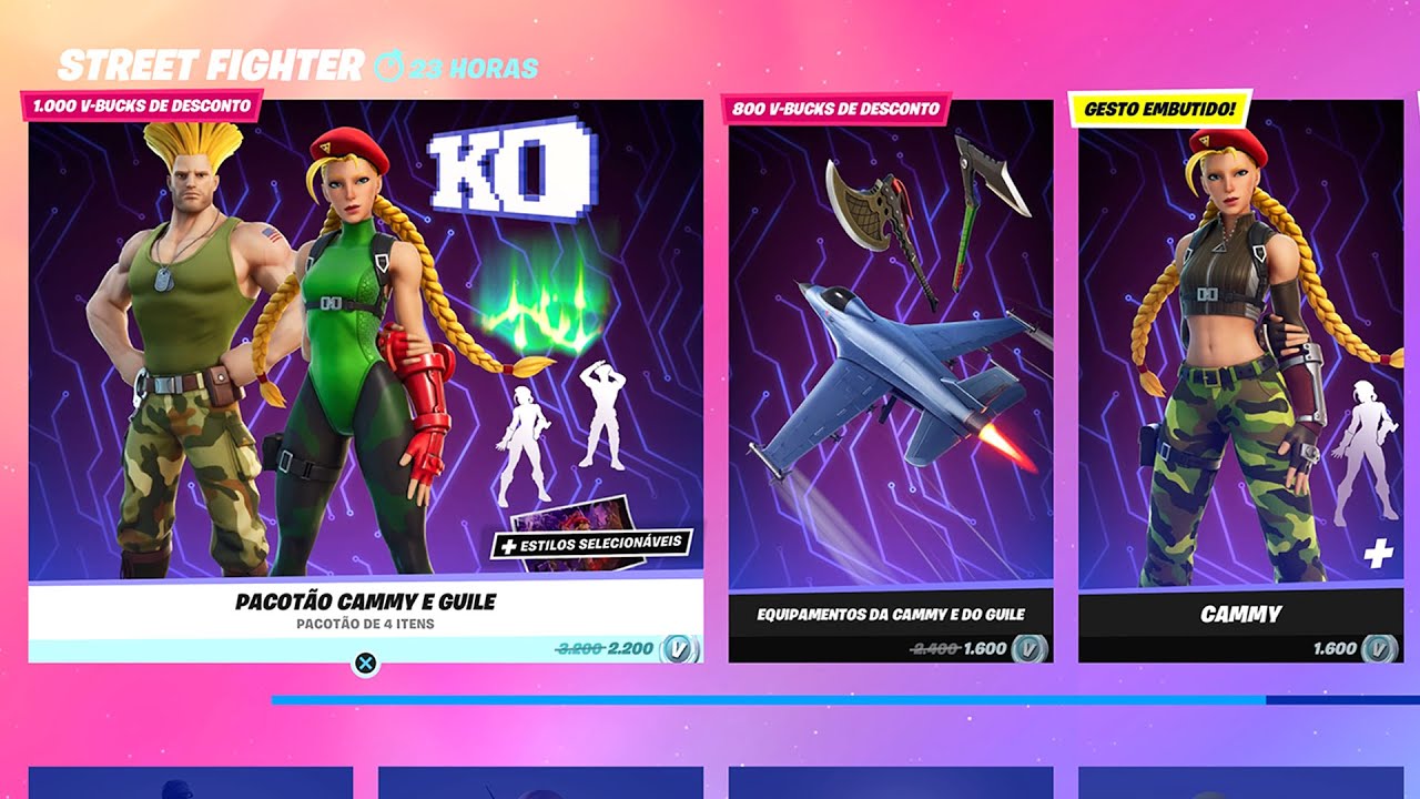 Cammy e Guile de Street Fighter chegam a Fortnite