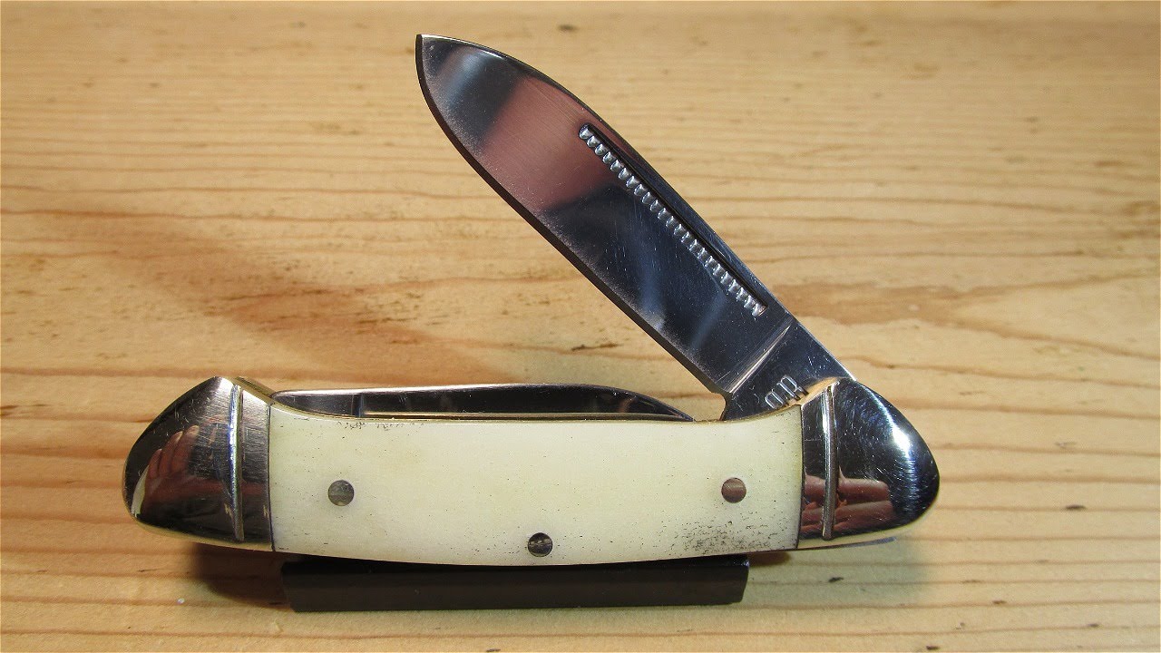 Rough Rider MINI CANOE In Smooth White Bone RR055 A Gentlemans Small Pocket Knife