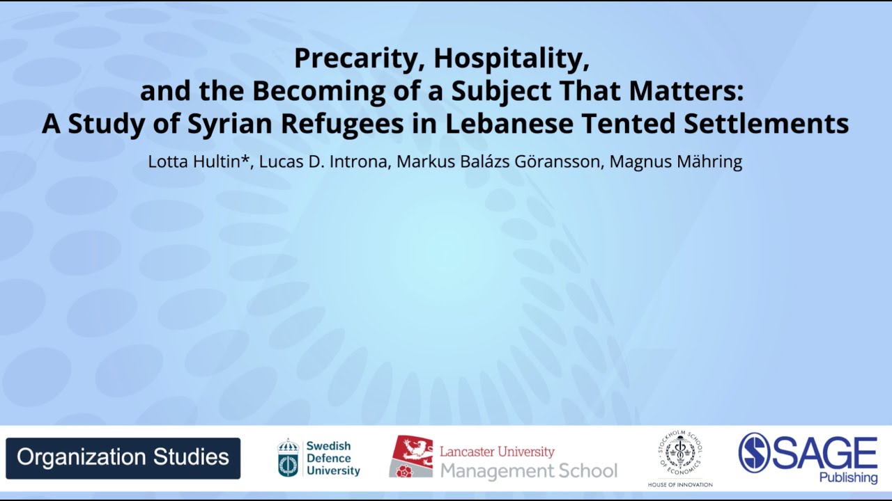 Explainer video | Precarity, hospitality, and becoming of a subject that matters