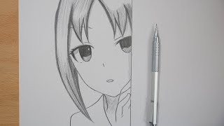 easy anime drawing  | how to draw Shinomiya Kaguya step by step